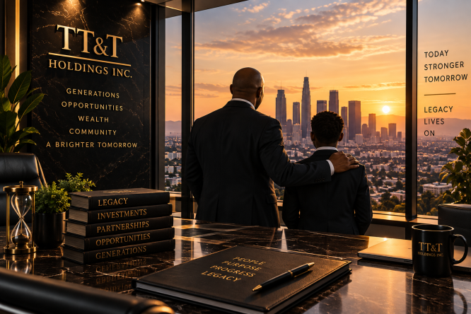 city skyline golden hour corporate finance